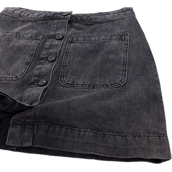 Free People Womens Dont Get Me Wrong Skirt Button Front High Waisted Black 28 - Picture 7 of 10